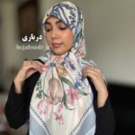 روسری نخ اسپان طرح گل لاله - Image 2