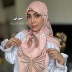 روسری نخ اسپان طرح پاپیون بزرگ