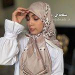 روسری نخ اسپان طرح پاپیون بزرگ - Image 4