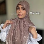 روسری نخ اسپان طرح پاپیون - Image 8