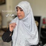 روسری مجلسی ابریشم ژاکارد شانل - Image 4