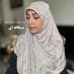 روسری مجلسی ابریشم ژاکارد شانل - Image 5