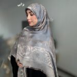روسری ابریشم ژاکارد جواهر - Image 7