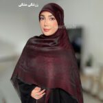 روسری ابریشم ژاکارد جواهر - Image 8