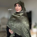 روسری ابریشم ژاکارد جواهر - Image 13