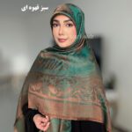 روسری ابریشم ژاکارد جواهر - Image 19