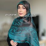 روسری ابریشم ژاکارد جواهر - Image 2