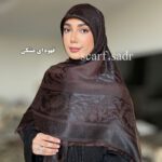 روسری ابریشم ژاکارد جواهر - Image 14