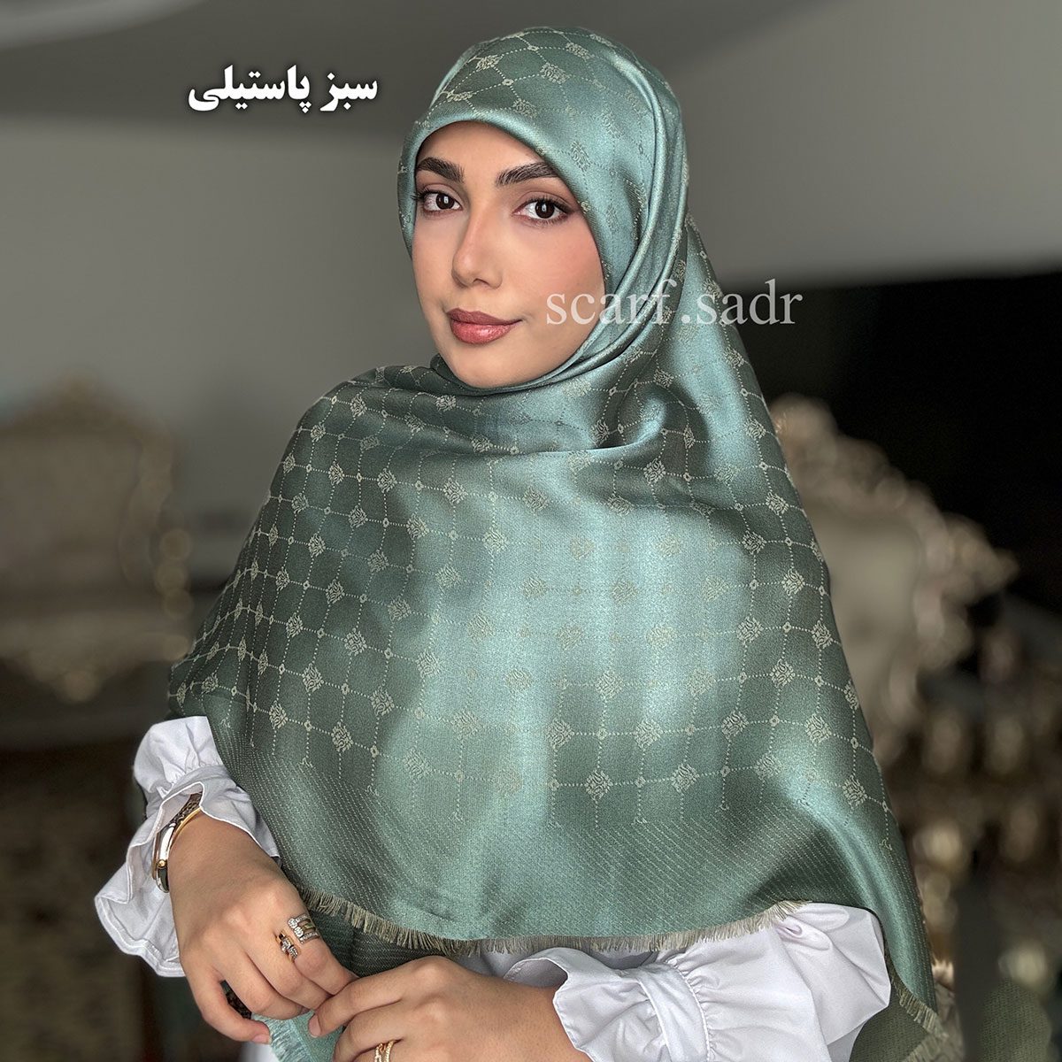 روسری ابریشم ژاکارد ترمه