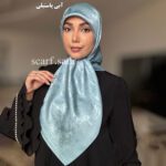 روسری ابریشم ژاکارد ترمه پتینه - Image 14
