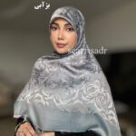 روسری ابریشم ژاکارد لمه گل رز - Image 6