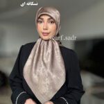 روسری ابریشم ژاکارد ترمه پتینه - Image 6