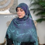 روسری ابریشم ژاکارد جواهر - Image 8