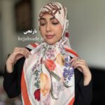 روسری نخ اسپان طرح گل