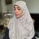 روسری مجلسی ابریشم ژاکارد ترکیه - Image 4