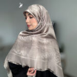 روسری ابریشم ژاکارد جواهر - Image 9