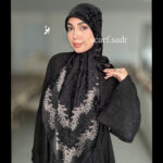 روسری حریر دووره کاردیون حاشیه گل - Image 2