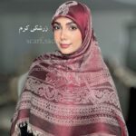 روسری ابریشم ژاکارد طرح شیپور پادشاهی - Image 2