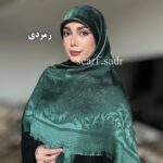 روسری ابریشم ژاکارد جواهر - Image 25