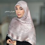 روسری ابریشم ژاکارد طرح شیپور پادشاهی - Image 17