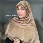 روسری ابریشم ژاکارد طرح شیپور پادشاهی - Image 12