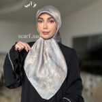 روسری ابریشم ژاکارد ترمه پتینه - Image 2
