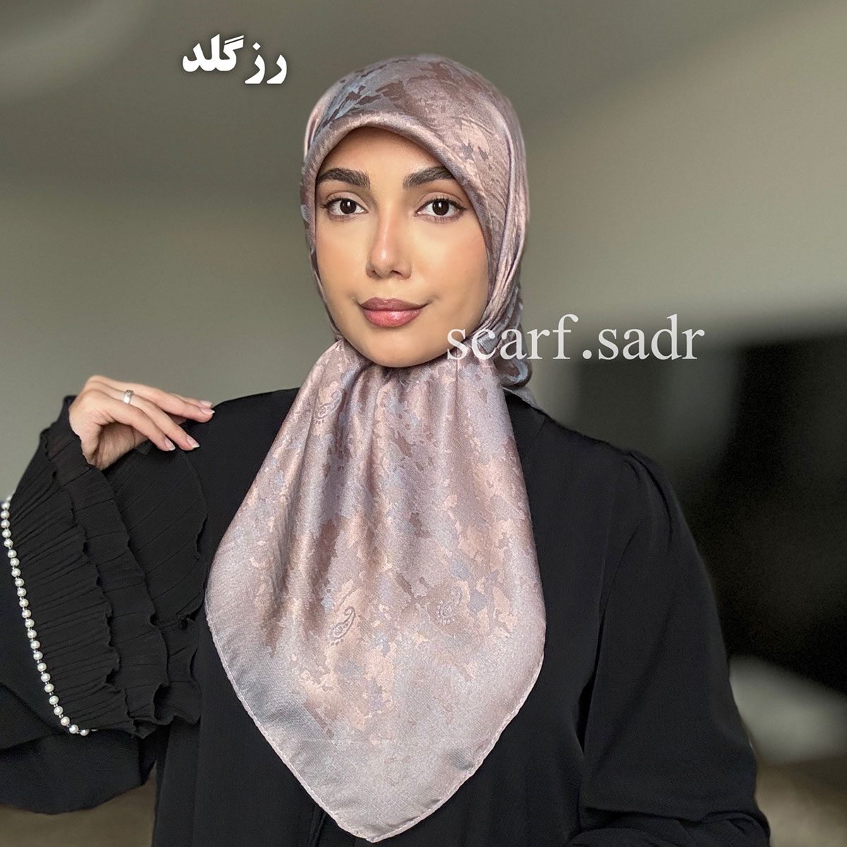 روسری ابریشم ژاکارد ترمه پتینه