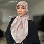 روسری ابریشم ژاکارد ترمه پتینه - Image 6