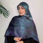 روسری ابریشم ژاکارد ملکه - Image 10