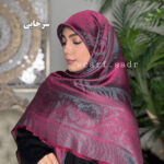 روسری ابریشم ژاکارد جواهر - Image 13