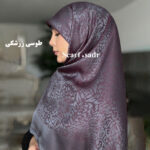 روسری ابریشم ژاکارد پلنگی - Image 2
